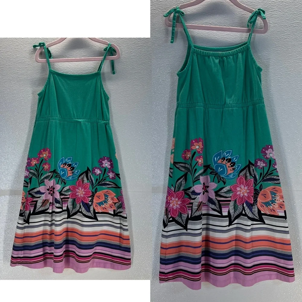Gymboree Girls Dress Size‎ 6 – Floral Print Striped Sundress Sleeveless Summer